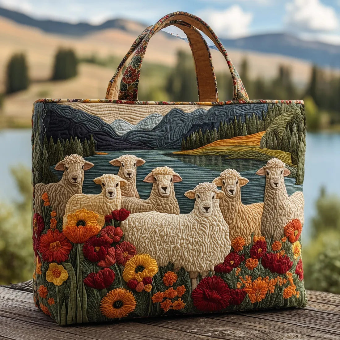 Sac artisanal - Mouton au bord du lac