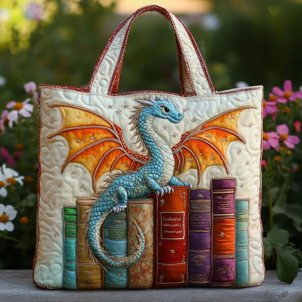 Gesteppte Tasche - Smaragd-Drache, Wächter der Bücher