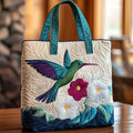 Gesteppte Tasche – Kolibri und weiße Blumen