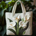 Handgefertigte Stepptasche – Weiße Allium