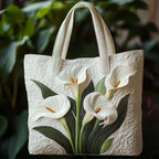 Handgefertigte Stepptasche – Weiße Allium
