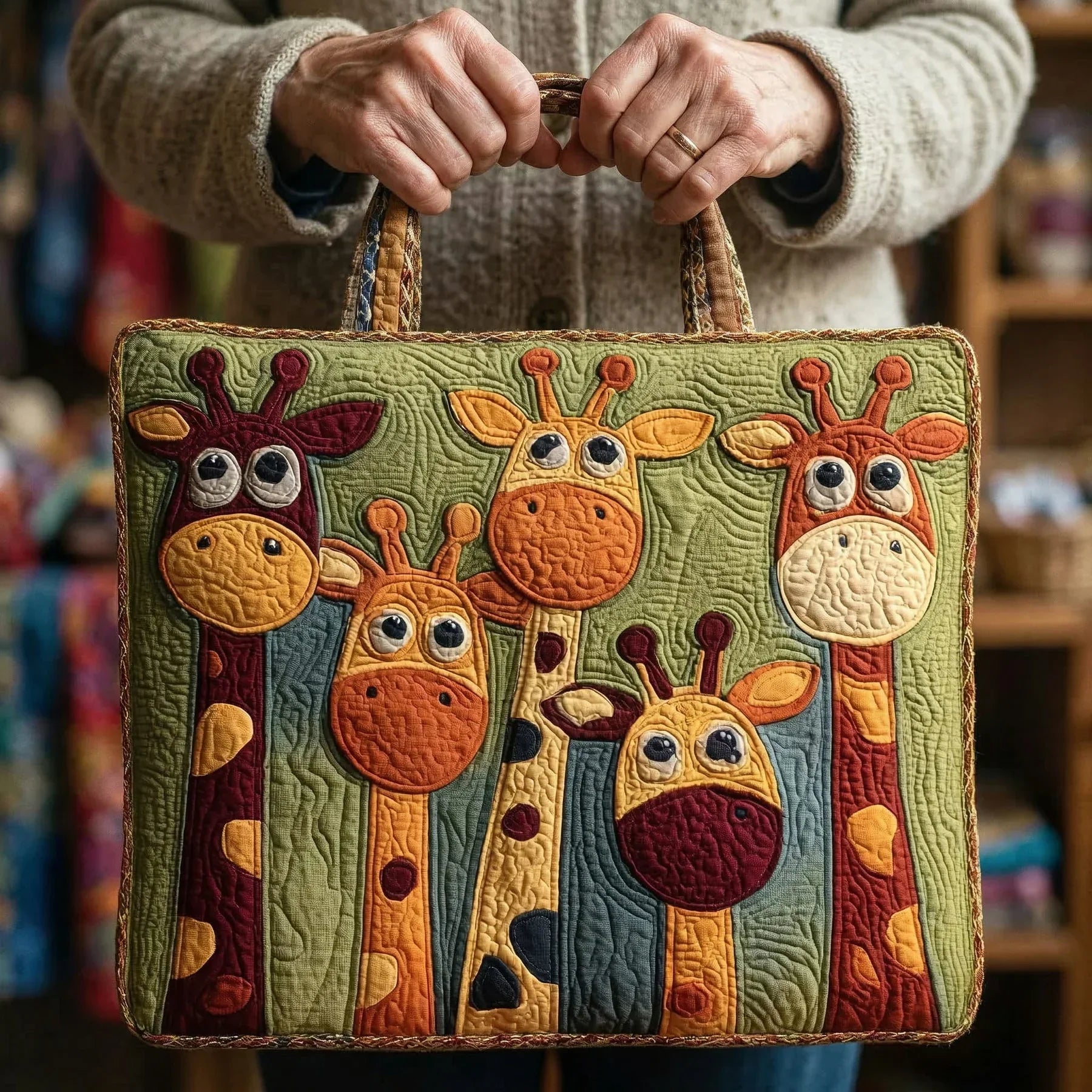 Gesteppte Tragetasche – Giraffe
