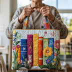 Handwerkliche Tasche - Blumenbibliothek